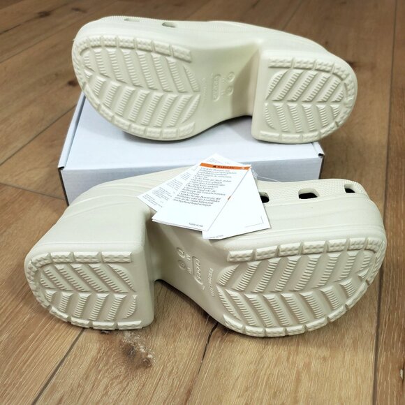 Crocs Womens Size 9 Siren Clog Platform Block High Heels Bone / White US W9/M7 - Picture 5 of 16